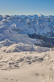 View from Mount Kitzsteinhorn on snow covered mountains