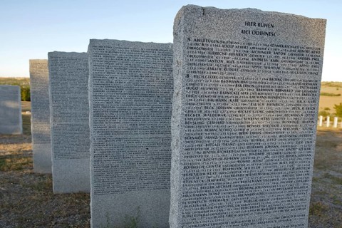 Gravestones at the German military cemetery on the northern outskirts of Chisinau