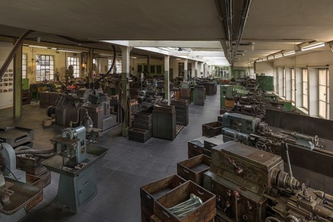 General view of the turning shop of a former valve factory
