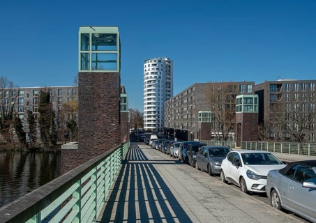 The Spandau pier at the newly built Wasserstadt on the banks of the Havel