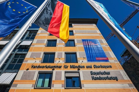 Facade with flags