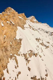 View from Mount Kitzsteinhorn on snow covered mountains