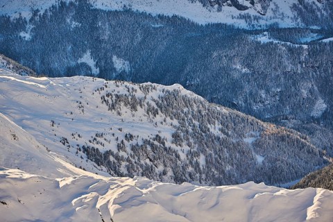 View from Mount Kitzsteinhorn on snow covered mountains