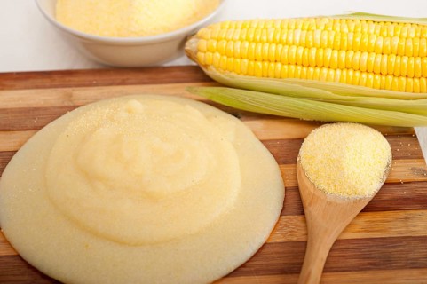 Polenta traditional north Italy corn mais flour cream with corn