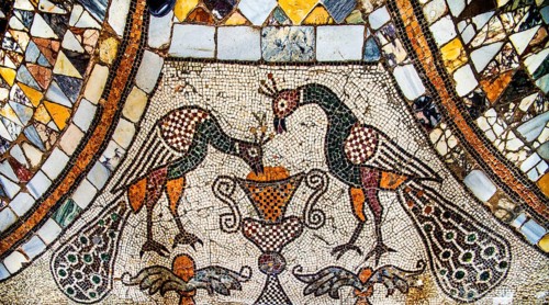 Colourful floor mosaics from the middle of the 12th century Basilica of Santa Maria e Donato