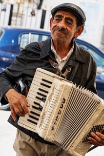 Musician with accordion