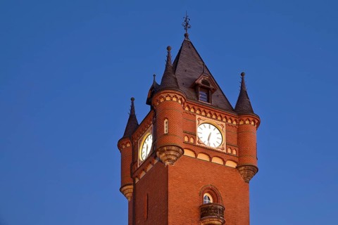 Old town hall tower in the evening