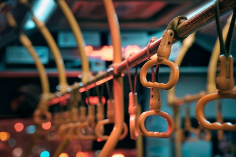 Handbar on a bus