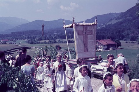 Corpus Christi procession in Wackersberg near Bad Toelz