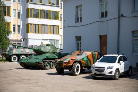 In front of the War Museum in ChiÈ™inau