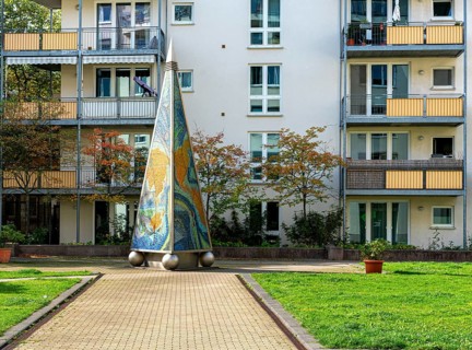 Glass pyramid on a backyard in Albrechtstrasse in Mitte