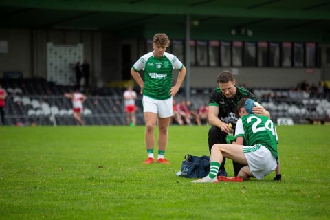 Gaelic football player hurt during a competitive match