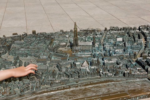 Tactile model for visually impaired and blind people on Muensterplatz