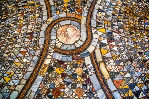 Colourful floor mosaics from the middle of the 12th century Basilica of Santa Maria e Donato