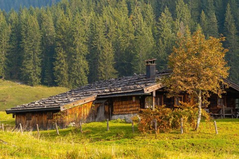 Alpine huts at the Winklmoosalm
