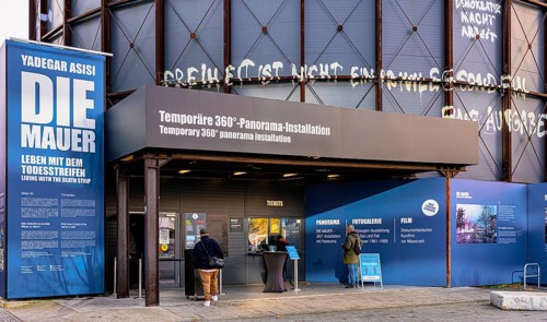 Temporary 360 degree panorama installation at Checkpoint Charlie