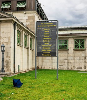 Concentration camp memorial at the entrance to Wittenbergplatz station