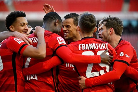 Goal celebration Eintracht Frankfurt SGE