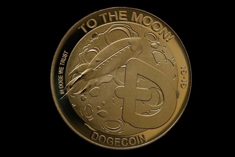 Coin of the cryptocurrency Dogecoin