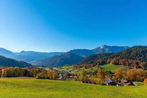 Oberau district with Alpine panorama
