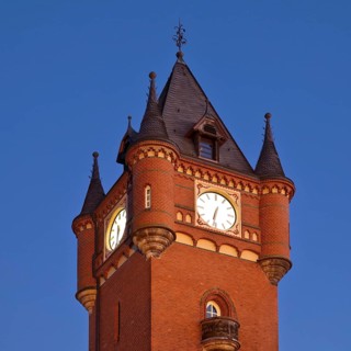 Old town hall tower in the evening
