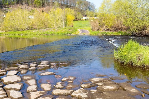 Crossable ford of the Zschopau in Limmritz