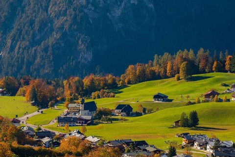 Oberau district with Zur Heiligen Familie church