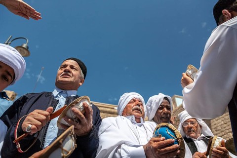 Muslims during celebrations of Mawlid