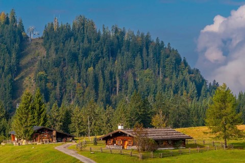 Alpine huts at the Winklmoosalm