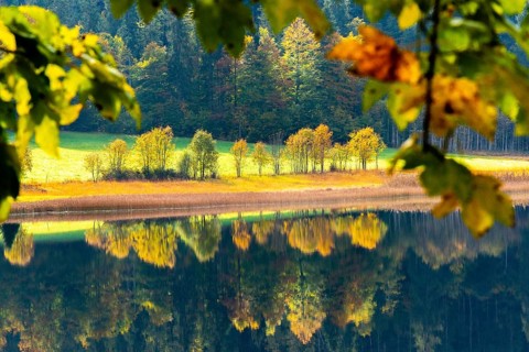 Autumn atmosphere at the Weitsee