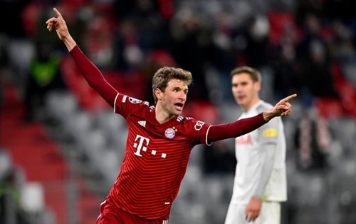 Goal celebration Thomas Mueller FC Bayern Munich FCB