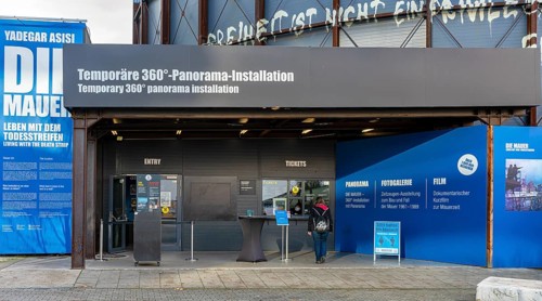 Temporary 360 degree panorama installation at Checkpoint Charlie
