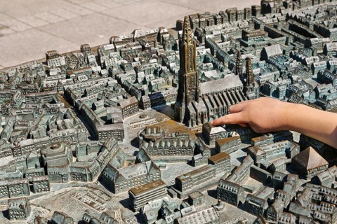 Tactile model for visually impaired and blind people on Muensterplatz