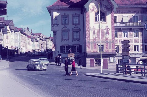 Facade on the Isarkai in Bad Toelz