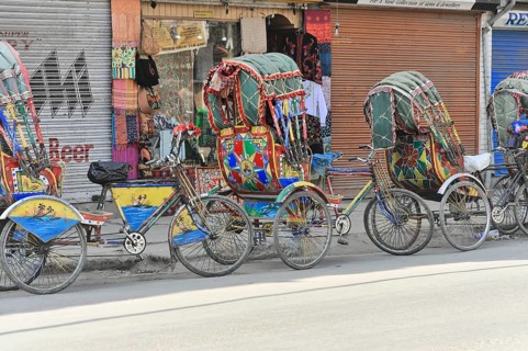 Rickshaws waiting for passengers