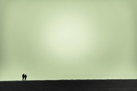 Walkers on the North Sea coast