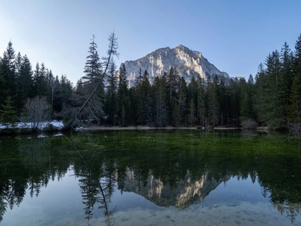 Mountains reflected in the Pfarrerteich