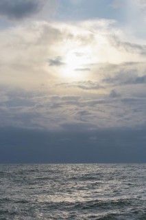 North sea with storm clouds