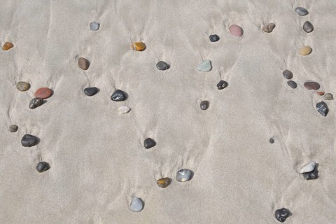 Sandy beach with pebble