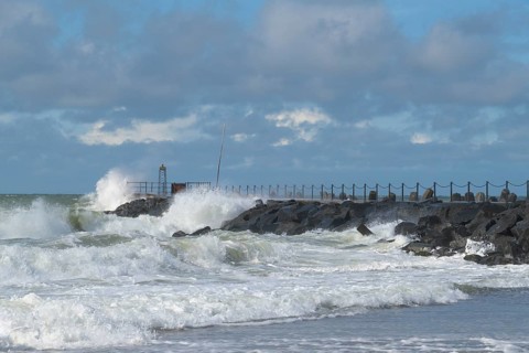 Pier at storm