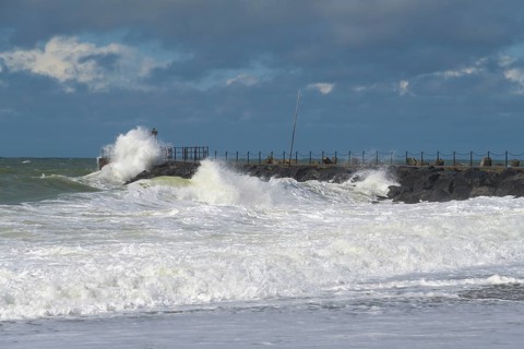 Pier at storm