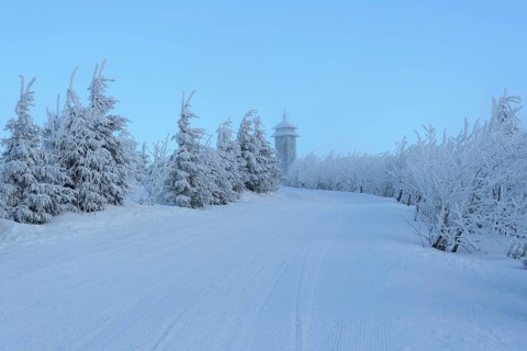 Ski slope in the morning