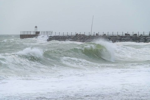 Pier at storm