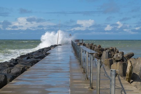 Pier at storm