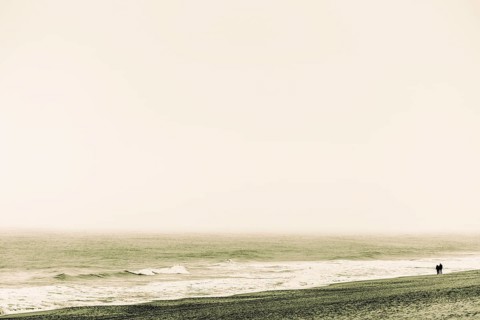 Walkers on the North Sea coast