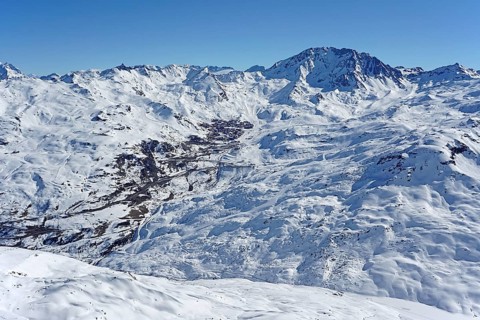 View of snow-capped mountains and landscape