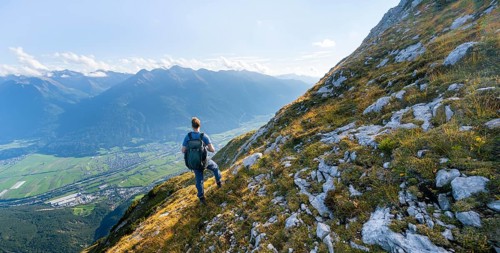 Hiker on hiking trail