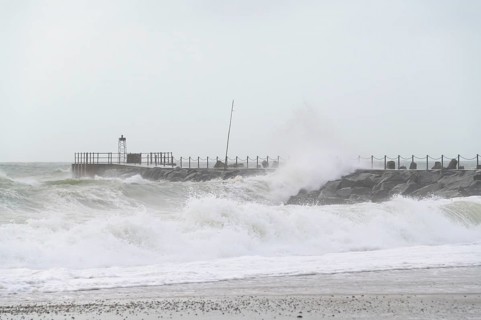 Pier at storm