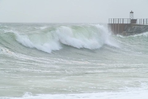Pier at storm