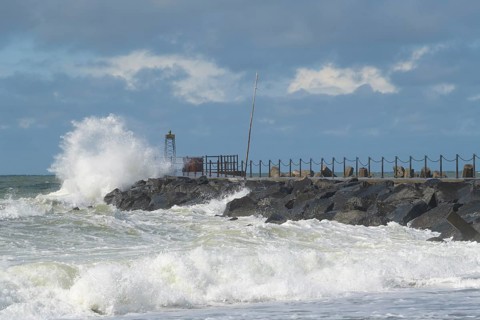 Pier at storm